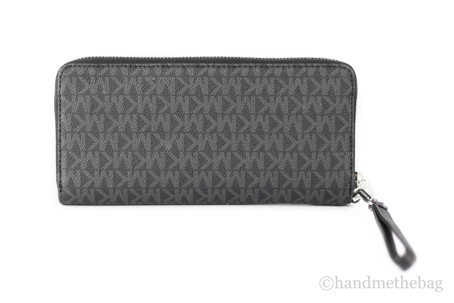 Michael Kors Jet Set Large Black Signature Continental Travel Wristlet Wallet
