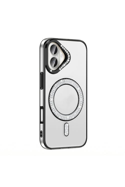 iPhone 16 Case Karetta Diamond Stone Patterned Magsafe Cover