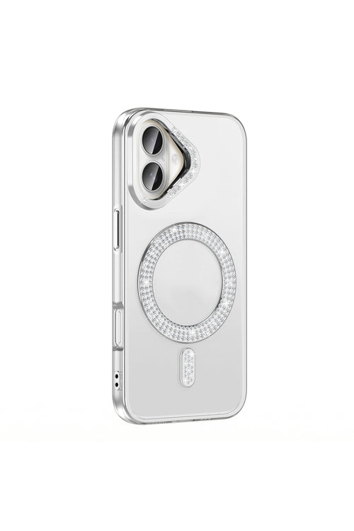 iPhone 16 Case Karetta Diamond Stone Patterned Magsafe Cover