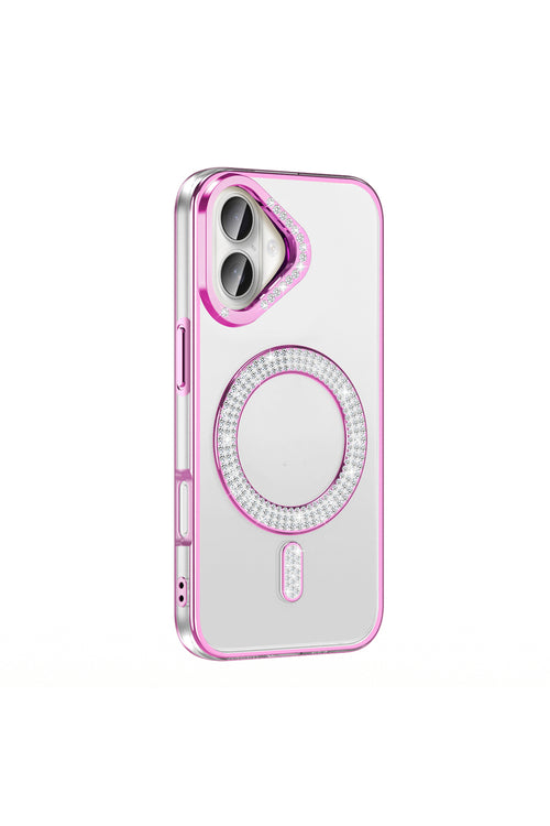 iPhone 16 Case Karetta Diamond Stone Patterned Magsafe Cover