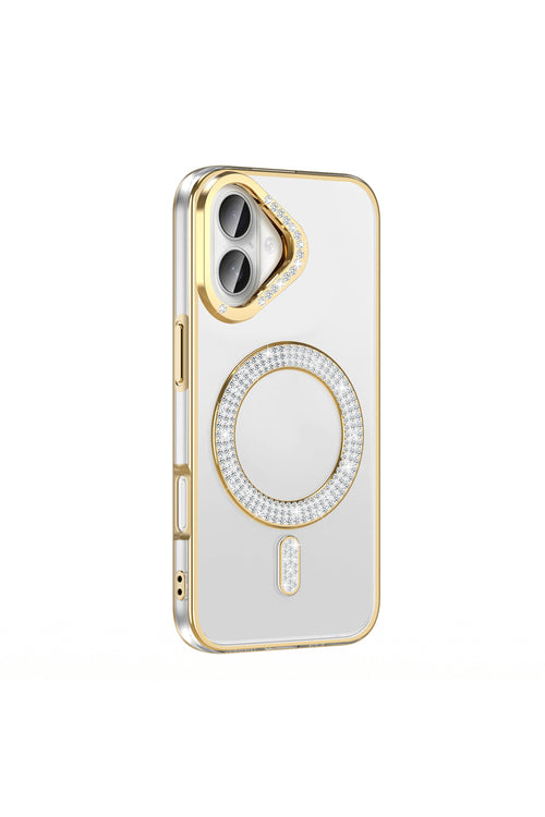 iPhone 16 Case Karetta Diamond Stone Patterned Magsafe Cover